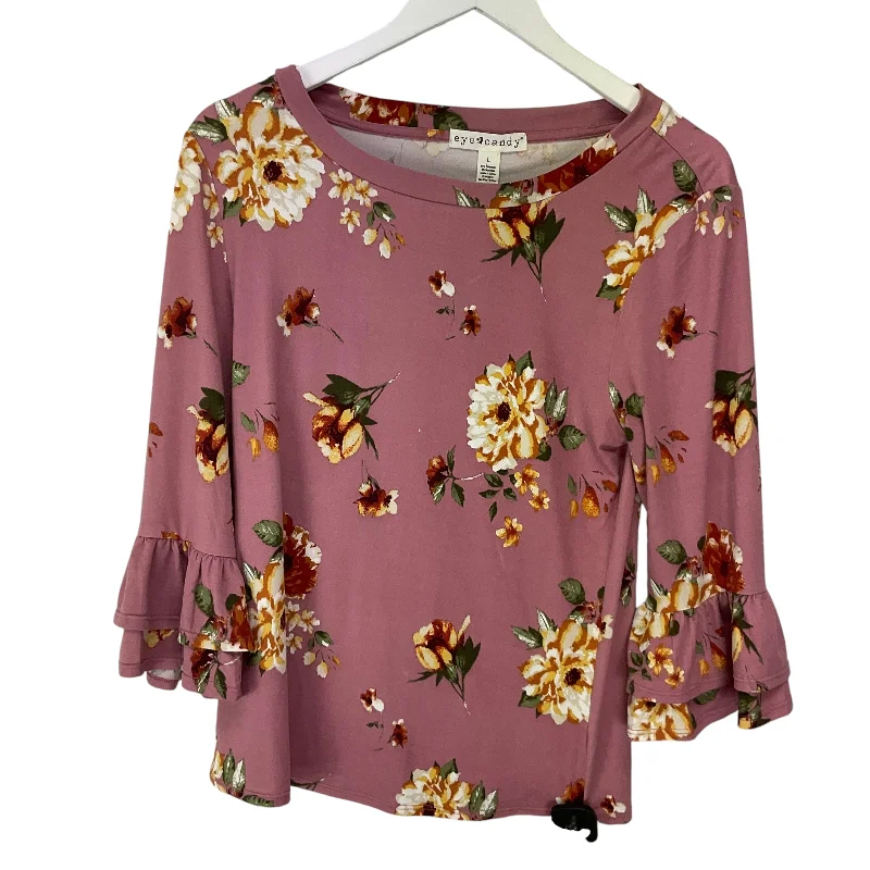 Top Long Sleeve By Eye Candy In Pink, Size: L