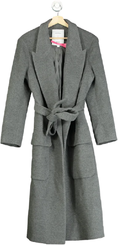 Grey Sebastien Meunier With Fabrique Stanley Lounge Robe Inspired Coat In Wool-alpaca Melton UK S