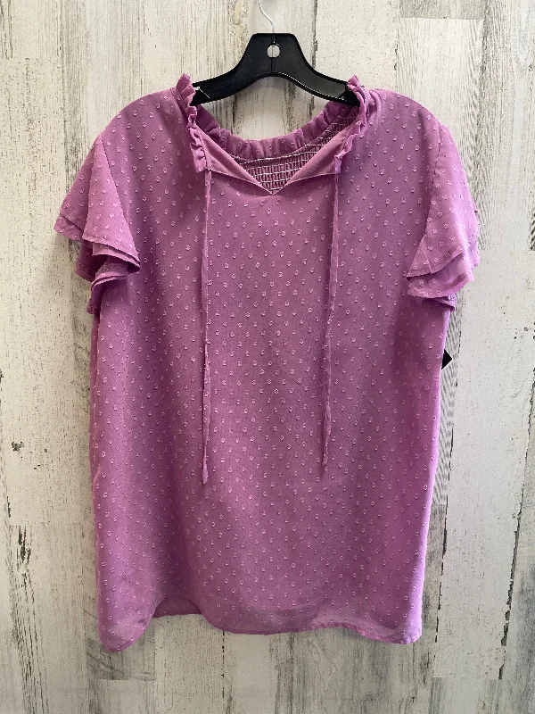 Purple Top Short Sleeve Clothes Mentor, Size Xl