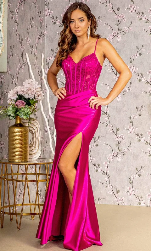 GLS by Gloria GL3439 - Illusion Sequin Evening Dress