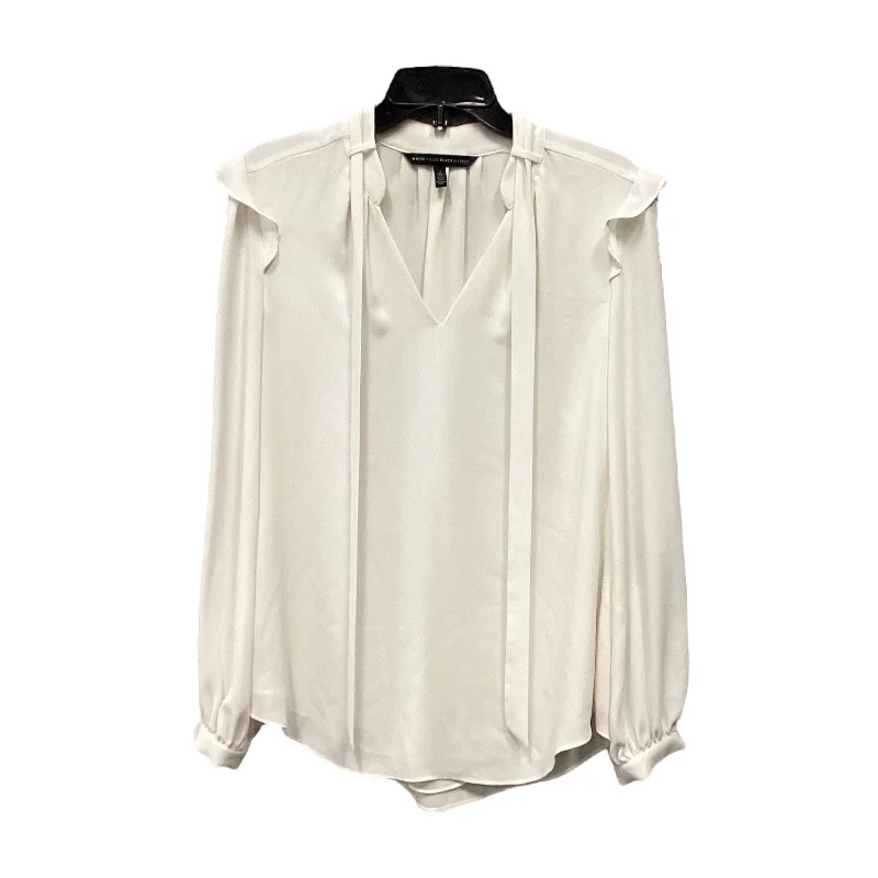 Top Long Sleeve By White House Black Market In White, Size: 2