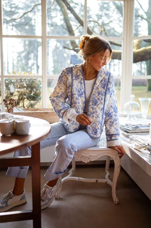 Veste Jomilie - écrue à fleurs bleues