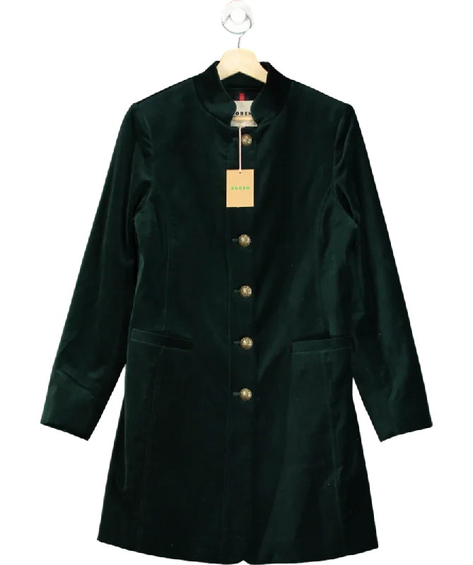 Boden Green Hamilton Velvet Coat UK 8