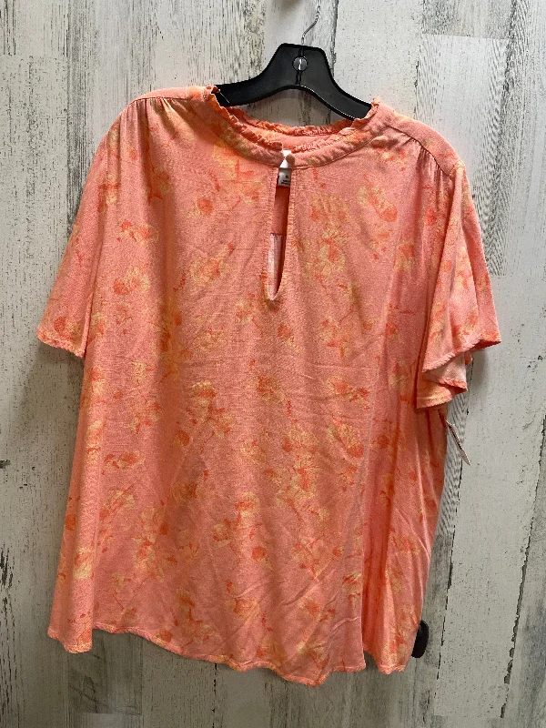 Orange Top Short Sleeve Ava & Viv, Size 1x