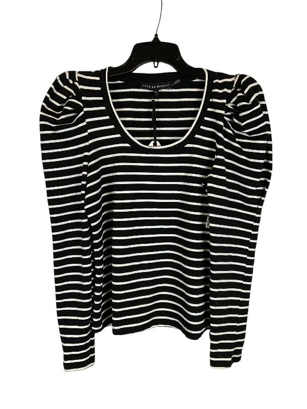 Top Long Sleeve By English Factory In Black & White, Size: Xs