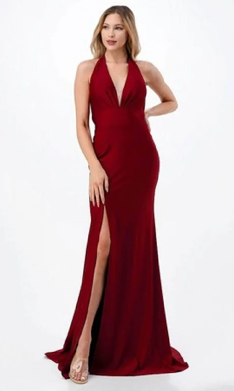 Trevi Collection D566 - High Slit Evening Gown