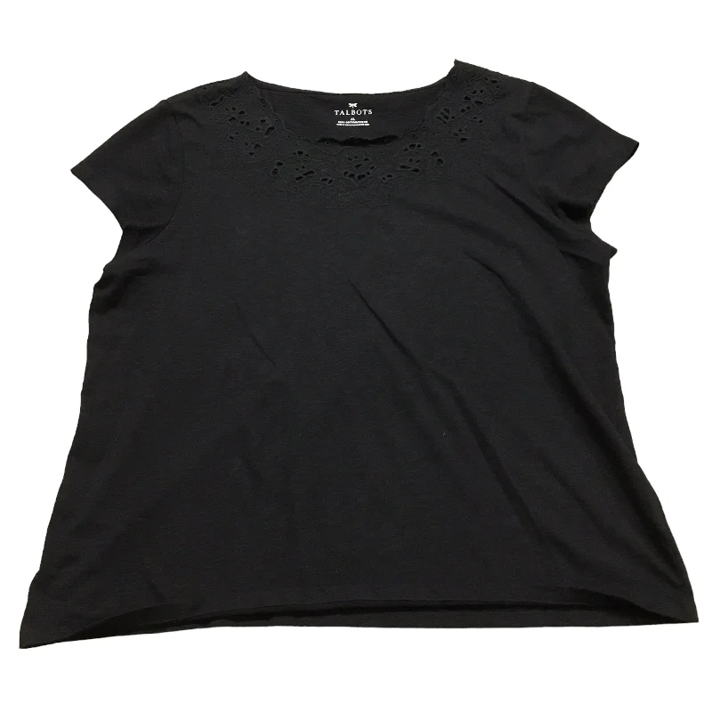 Top Short Sleeve By Talbots In Black, Size: Xl