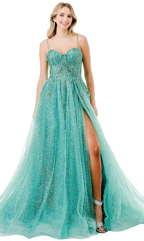 Trevi Collection L2846B - Sleeveless Illusion Corset Evening Gown