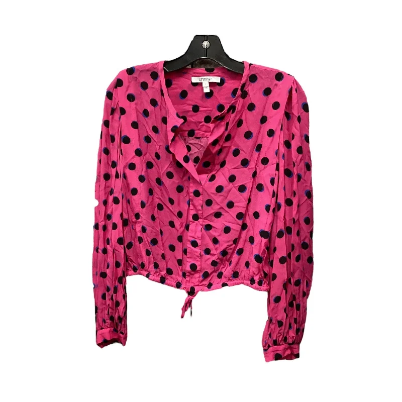 Top Long Sleeve By Derek Lam In Polkadot Pattern, Size: 6