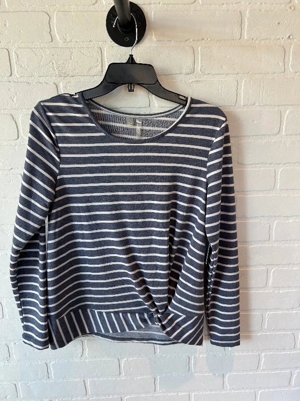 Top Long Sleeve By Silverwear In Blue & White, Size: S