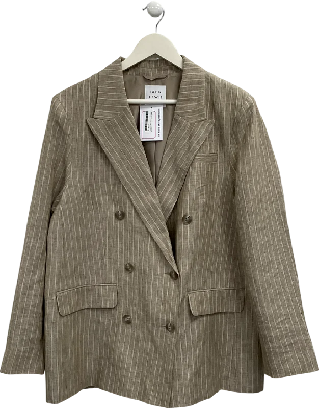 john lewis Beige Pinstripe Doublebreasted Blazer UK 18