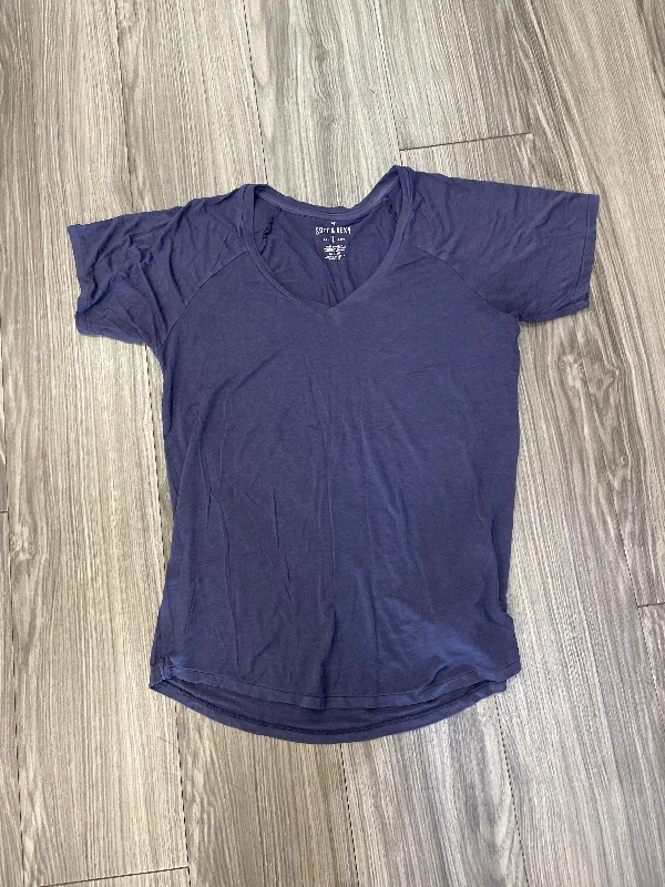 Top Short Sleeve By American Eagle In Purple, Size: S