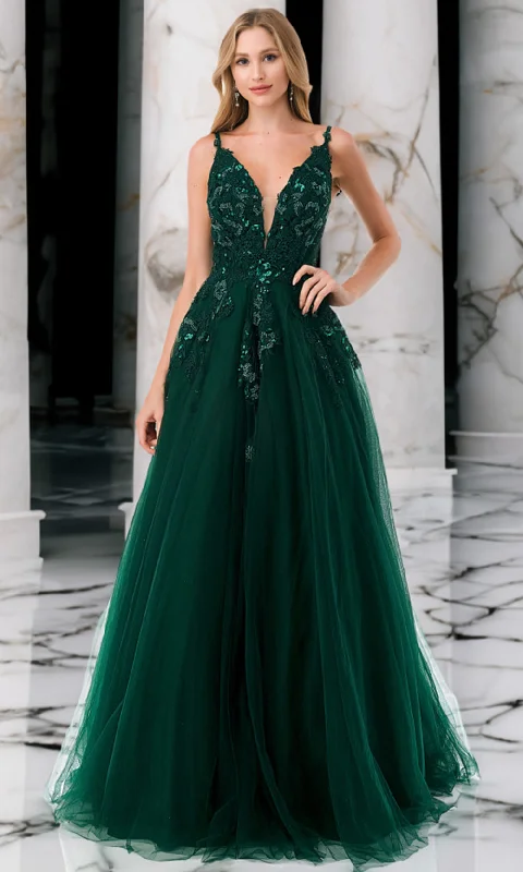 Trevi Collection L2811T - Sleeveless Scoop Back Evening Gown