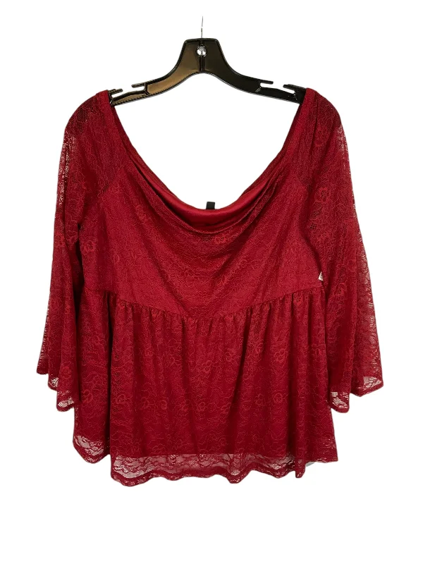 Top Long Sleeve By Torrid In Red, Size: 1x