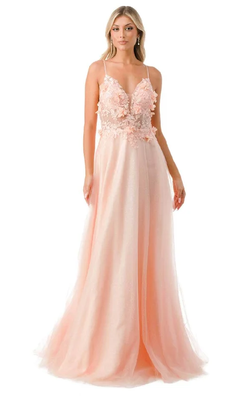 Trevi Collection L2782A - Plunging V-Neck Evening Gown