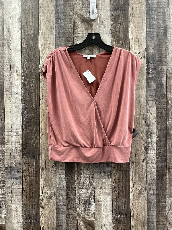 Pink Top Short Sleeve Green Envelope, Size M