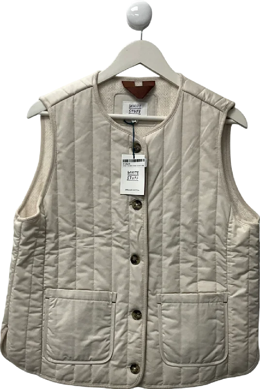 White Stuff White Emma Quilted Organic Cotton Gilet UK 14