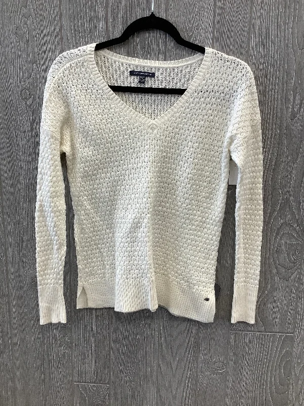 Top Long Sleeve By American Eagle In White, Size: Xs