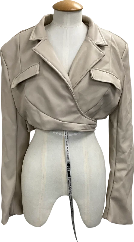 Mistress Rocks Beige Wrap Jacket In Taupe UK S