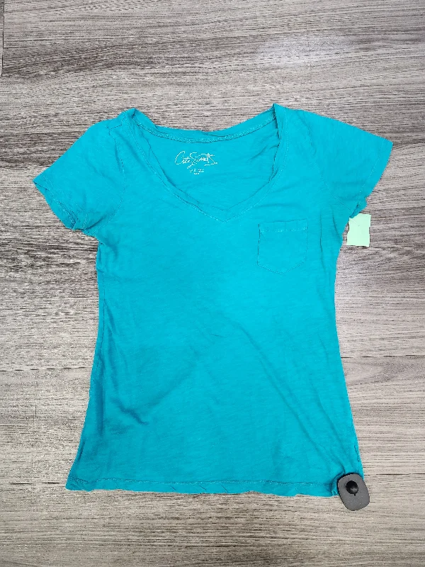 Blue Top Short Sleeve Clothes Mentor, Size L