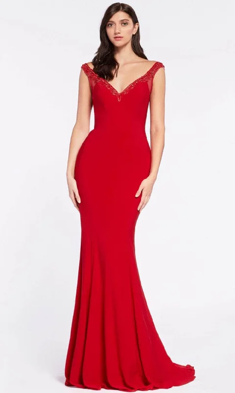 Ladivine RV712 - Embellished Fitted Evening Dress