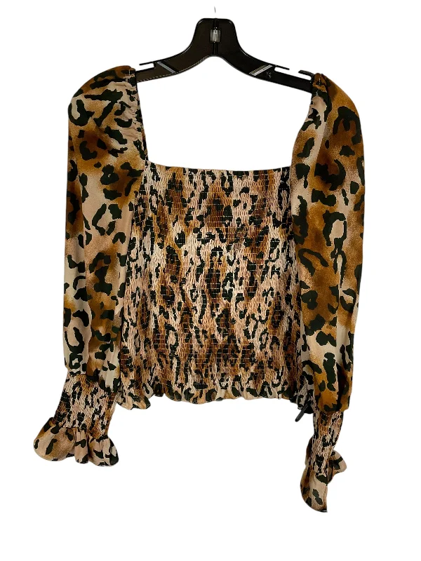 Top Long Sleeve By Buddy Love In Animal Print, Size: L