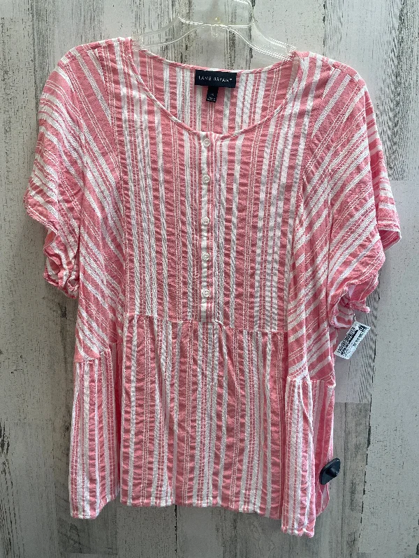 Striped Pattern Top Short Sleeve Lane Bryant, Size 2x