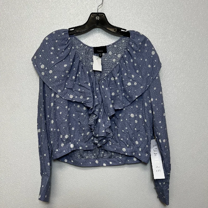 Top Long Sleeve By Lumiere In Blue, Size: S