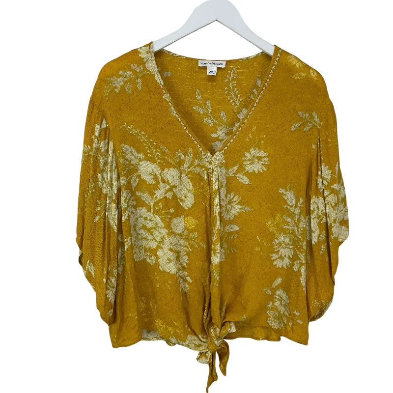 Top Long Sleeve By John Paul Richard In Yellow, Size: L