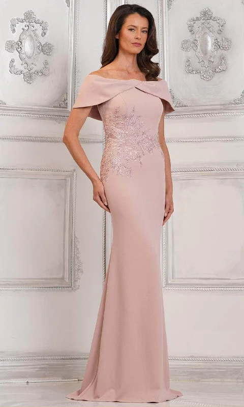 Rina di Montella RD3114 - Embroidered Off Shoulder Evening Dress