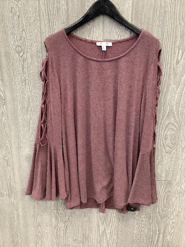 Top Long Sleeve By She + Sky In Purple, Size: Xl