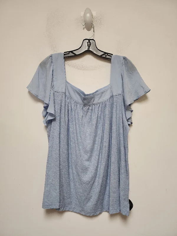 Top Short Sleeve By Vince Camuto In Blue, Size: Xl