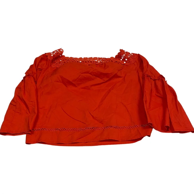 Top Long Sleeve By Love Fire In Red, Size: S