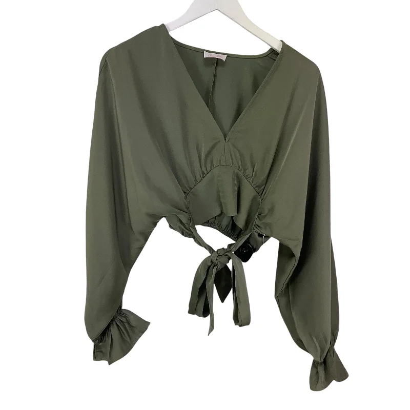 Top Long Sleeve By Pink Lily In Green, Size: S