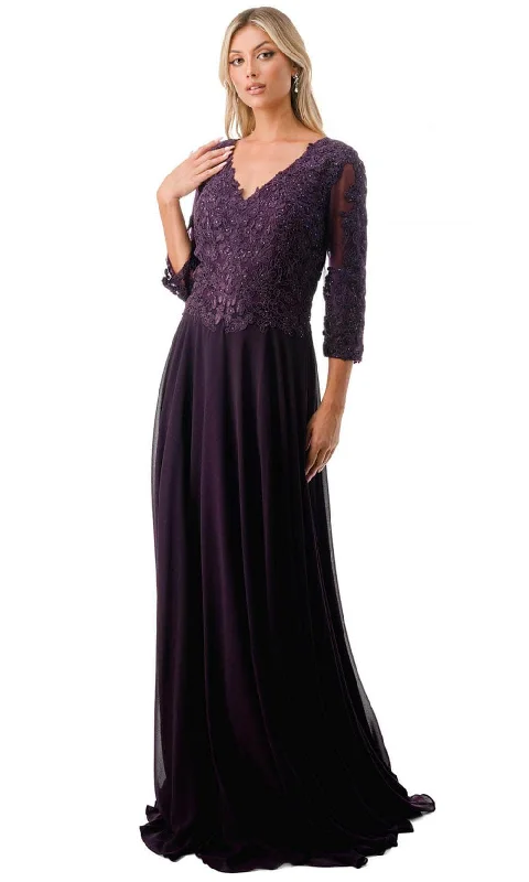 Trevi Collection M2758Q - Beaded A-Line Evening Gown