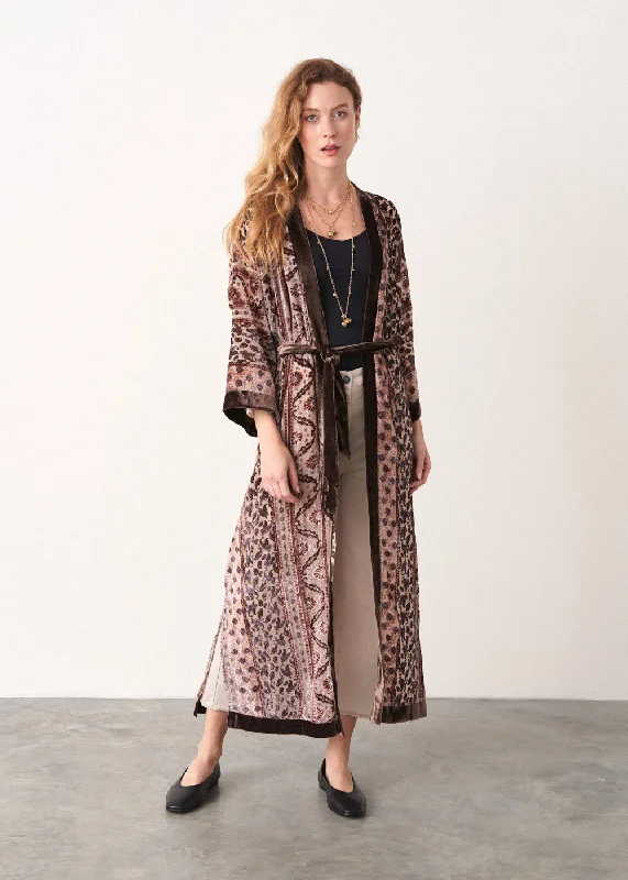 LIANA DEVOREE LONG COAT - BROWN