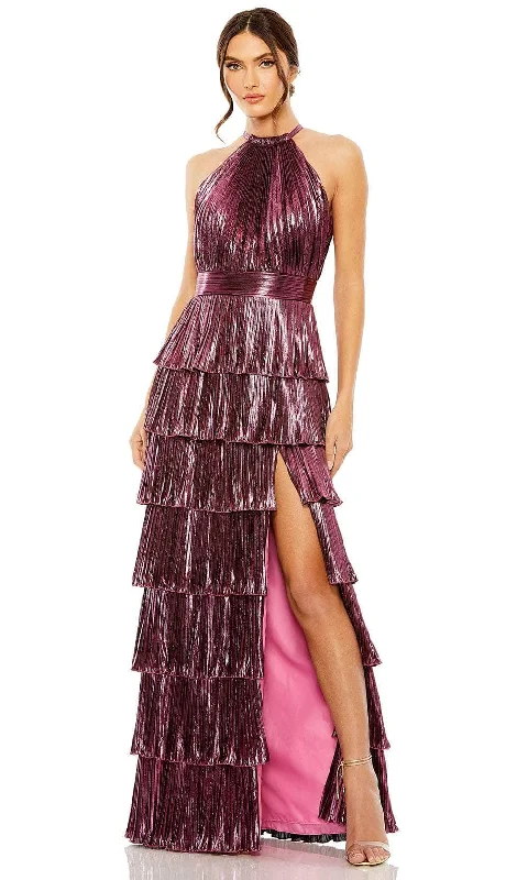 Ieena Duggal 30763 - Pleated Halter Evening Dress