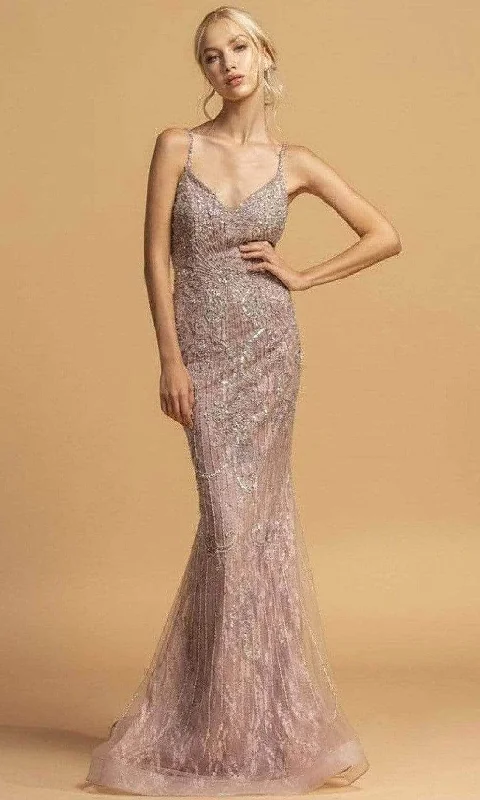 Trevi Collection L2230 - Sleeveless Beaded Evening Dress