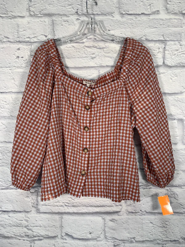 Top Long Sleeve By Madewell In Brown, Size: S