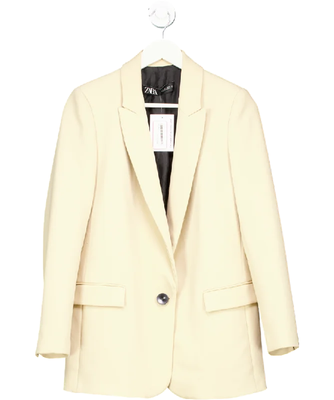 ZARA Beige Single-button Blazer UK S