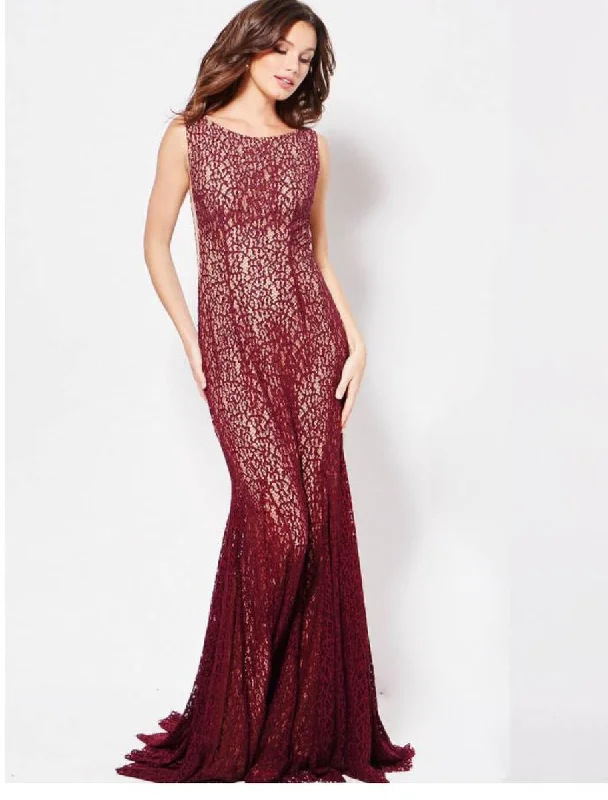 Jovani 50757 - Sleeveless Stretch Lace Trumpet Evening Gown