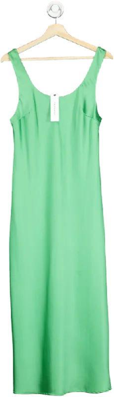 Topshop Satin Green Maxi Dress UK 12