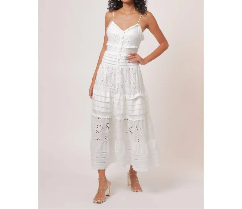 Pixie Eyelet Maxi Dress In White