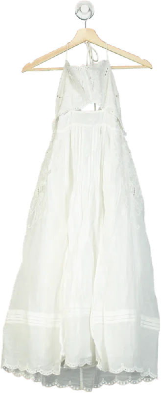 REISS White Halter Neck Maxi Dress UK 8