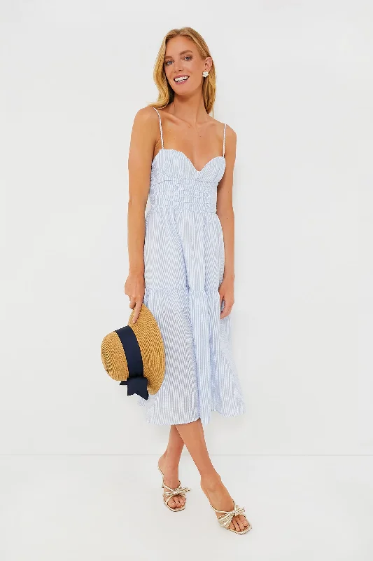 Blue Stripe Sasha Midi Dress