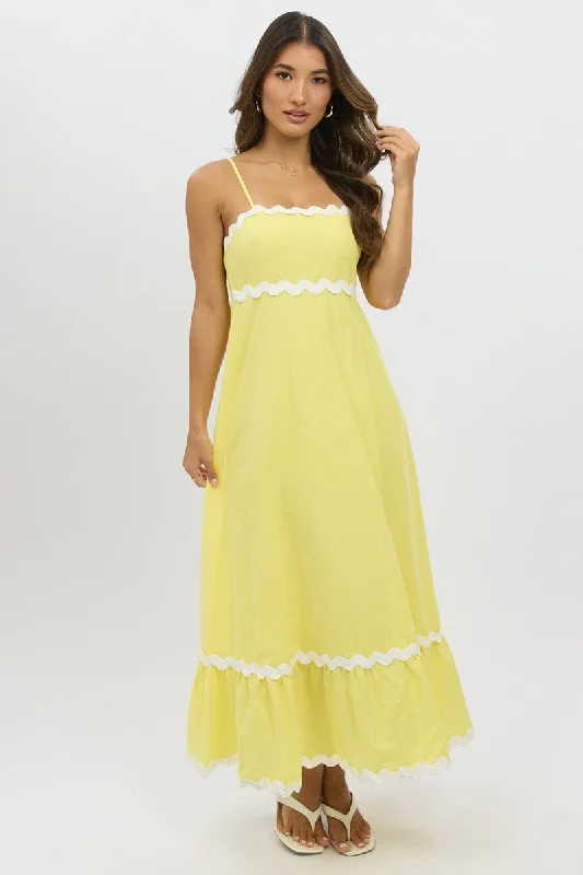 Yellow Maxi Dress Strappy Ric Rac