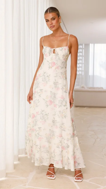 Nova Maxi Dress - White Floral