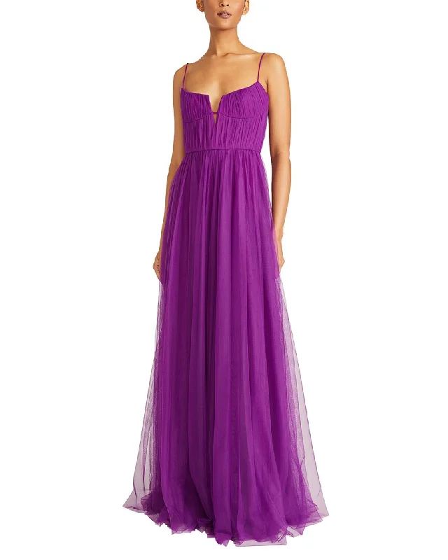 ML Monique Lhuillier Nyla Tulle Maxi Dress