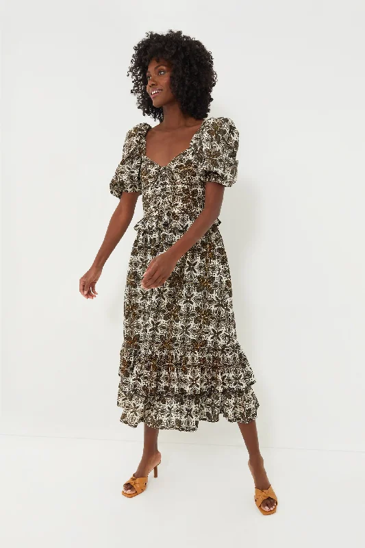 Retro Tile Vicenza Midi Dress