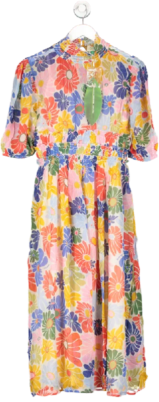 Farm Rio Multicoloured Sunny Daisy Sand Maxi Dress UK XS